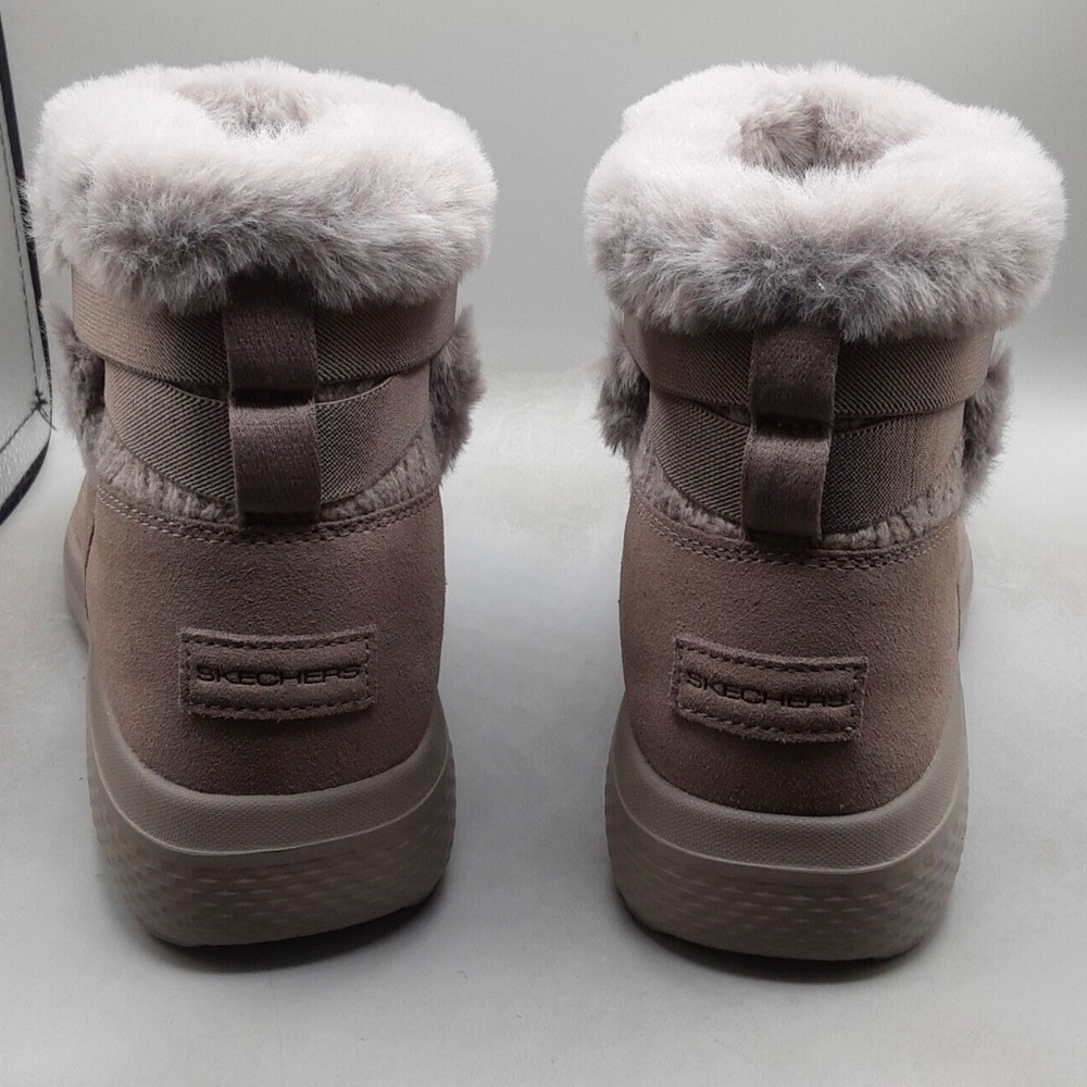 New Skechers On The Go City 2 Cozy Vibe Boots Booties Women's Taupe Faux Fur NIB - Picture 7 of 7